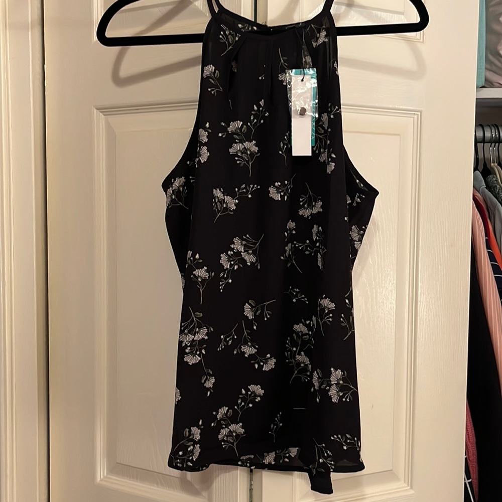 Sheer floral tank top